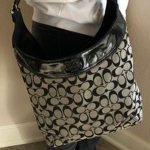 Coach Signature Black Duffle Crossbody